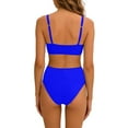 thumbnail image 5 of Fewfanhot Beach Vacation Clothes for Women High Waisted Bikini Sets Sporty Two Piece Swimsuits Color Block High Cut Bathing Suits, 5 of 7