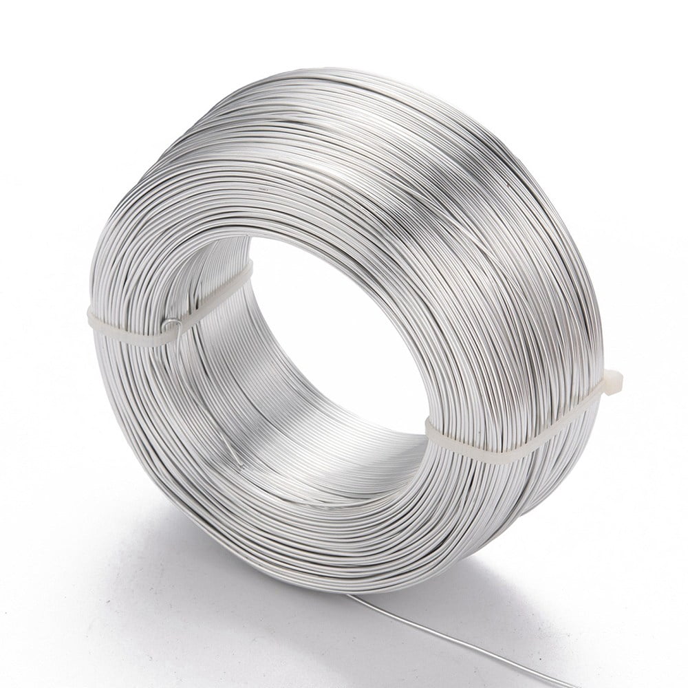 Anodized Aluminum Wire Bendable Metal Craft Wire Flexible Craft Wire for Beading Jewelry Craft Making Silver 18 Gauge 1.0mm 200m/500g(656.1 Feet/500g)
