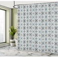 thumbnail image 5 of Ambesonne Geometric Shower Curtain, Floral Leaf Petals, 69"Wx70"L, Pale Grey Blue, 5 of 5