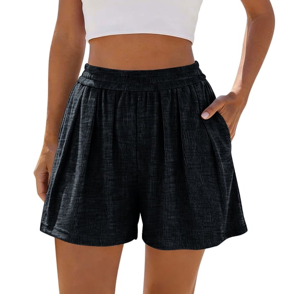 Gym Shorts Women New Women's Knit Shorts with Pockets, Flowy High Waist Wide Leg Shorts, Summer Soft Comfy Pajama Shorts Loungewear