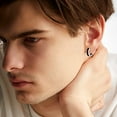 thumbnail image 3 of Pendiente de aro negro clásico Silvora pendientes Huggie de plata esterlina 925 10 mm para mujeres y hombres, 3 of 8