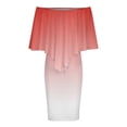 thumbnail image 5 of Aesthetic Traffic Red And White Gradient Women's Off The Shoulder Ruffles Summer Wedding Guest Loose Casual Party Beach Dress, 5 of 9