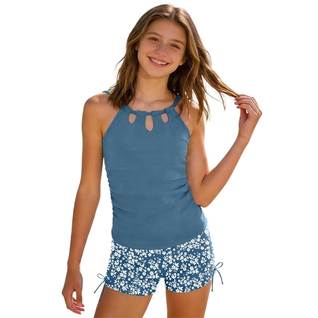 Girls Swimsuits Two Piece Bikini Sets Quick Drying Swimwear Girls Bathing Suits 14Y