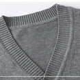 thumbnail image 5 of Zwiiyzr Unisex Baby Boy' Cardigans Sweater V-Neck Long Sleeve Button Soild Cotton Knit Sweaters for 3-12 Years Gray, 5 of 6
