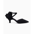 thumbnail image 3 of Women  Low Kitten Heel Bow Heels Dress Shoes Closed Pointed Toe Ankle Strap Elegant Wedding Party Pumps, 3 of 5