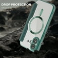 thumbnail image 2 of Feishell Flip Case for iPhone 16 with Camera Lens Protect Film,Magnetic Closure PU Leather Folio Case with RFID Blocking Card Slots Luxury Plating Transparent Phone Cover,Darkgreen, 2 of 8