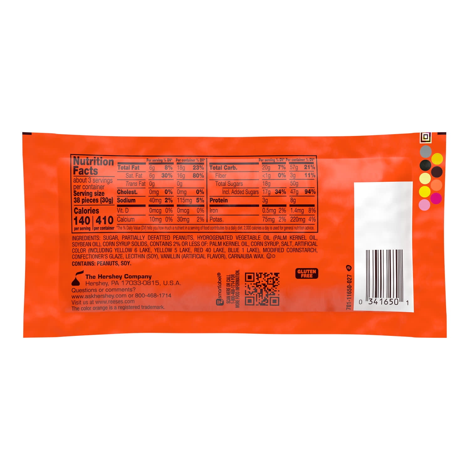 Reese's Pieces Peanut Butter in a Crunchy Shell King Size Candy, Bag 3 oz