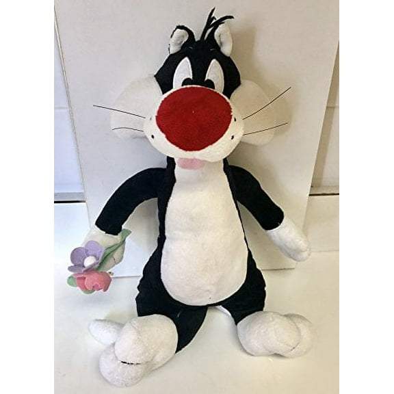 Looney Tunes Sylvester Cat 16" Plush Holding Flowers Bouquet Valentine?s Easter Spring Soft Stuffed Doll