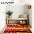 thumbnail image 3 of ODIKA 4'x6' Machine Washable Non-Slip Area Rug, Enchanted Sunset Forest High Traffic Rug, Orange, 511677, 3 of 7
