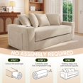 thumbnail image 5 of Lunale Convertible Sleeper Sofa Bed, Boneless Futon Cloud Couch, No Assembly Required, Pull Out Floor Couch Bed for Living Room, Beige Corduroy, 5 of 8