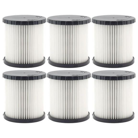 6 Pack Cartridge HEPA Filters Replacement Part DCV5801H Compatible with DeWalt DCV580 & DCV581H Wet Dry Vacuums