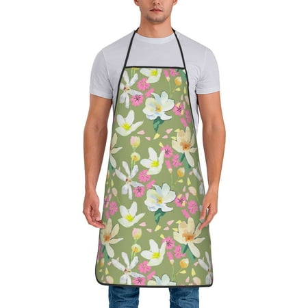 

Lukts Flowers And Buds Print Unisex Tie-Up Aprons Bibs for Chef Kitchen Grill Beverage Shop
