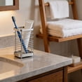 thumbnail image 4 of Stainless Steel Toothbrush Holder Bathroom Organizer Wall Mount or Countertop for Toothpaste Razor Storage Rust-Proof Adhesive Mounting No Drill Required Multi-Purpose Desk Vanity, 4 of 6