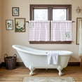 thumbnail image 4 of Eucalyptus Leaves Tier Curtains 36 Inch Length, Pink Plaid Summer Botanical Cafe Short Curtains for Bathroom Over Sink, Small Kitchen Curtain Light Filtering Tiered Drapes 2 Panels 27.5"Wx36"L, 4 of 8