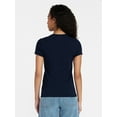 thumbnail image 4 of Time and Tru Women's Slim Fit Crewneck Tee with Short Sleeves, Sizes XS-XXXL, 4 of 6