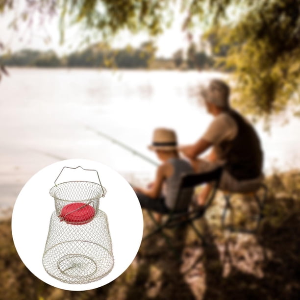 Cesta de pesca Cesta de pesca Portable Caza de red de pesca para langostas Herramienta de pesca de pescado Diámetro inferior 35cm