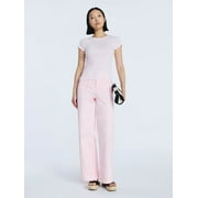 Free Assembly Women's and Women's Plus Pointelle Mini Tee with Short Sleeves, Sizes XS-4X