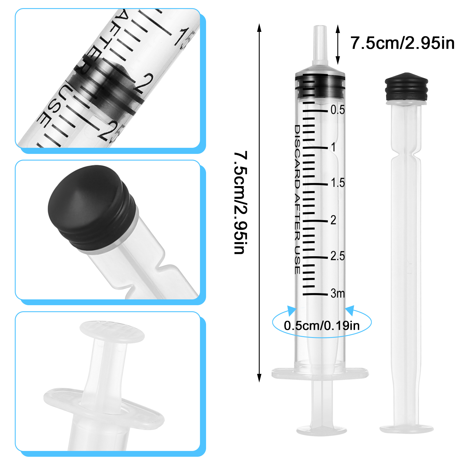Prdigy 100 PCS 3ml Syringe No Needle, 3cc Individually Sealed Luer Slip Tip Syringes for Infants, Measuring Liquids, Feeding Pets, Home Care