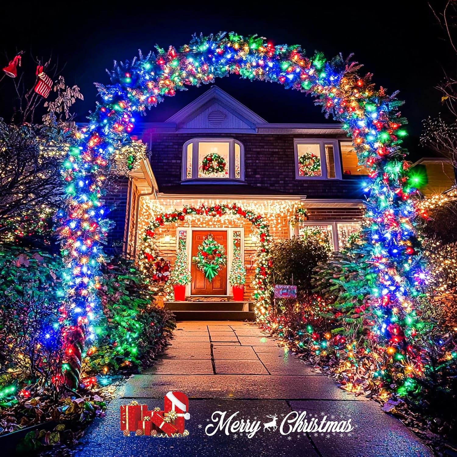 JMEXSUSS 200 LED Multicolor Christmas String Lights, 66ft photo 5