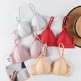 thumbnail image 4 of Sujetador sin aros Minnieouse para mujer - Lencería de realce - Sujetador de copa de tres esquinas - Ropa interior transpirable - Bralette Rojo - Type3 NO3, 4 of 6