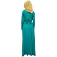 thumbnail image 4 of Bimba Turquoise Ladies Muslim Abaya Rayon Dress Jilbab With Cotton Hijab-22, 4 of 5