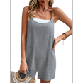 thumbnail image 2 of Combinaison d'Été Sans Manches pour Femmes, Bretelles Spaghetti, Short Ample avec Poches, Gris G, 2 of 10