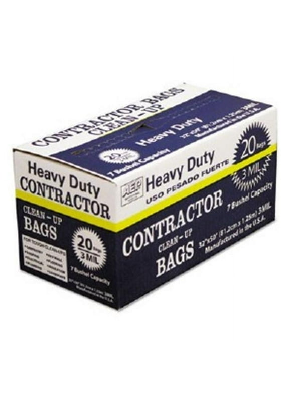 Webster Industries  32 x 50 in. Heavy-Duty Contractor Clean-up Bags - 55-60 gal, Black - 20 Carton