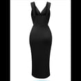 thumbnail image 3 of Vestido Ajustado con Escote en V Negro Talla S, 3 of 10