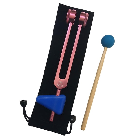Juego de diapasones de 136,1 HZ, kit de instrumentos de diapasón musical para sonido de meditación Rosa Rosa