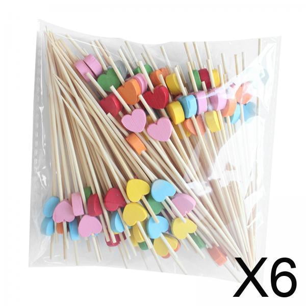 Palillos de frutas,Palillos de fruta desechables Palillos de madera para cócteles,Palillos de madera resistentes para aperitivos,brochetas,recuerdo de fiesta,Artículos para fiestas Palillos
