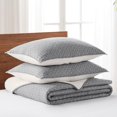 thumbnail image 3 of Juego de colchas Levtex Home Cross Stitch Grey Queen con 2 fundas, 3 of 4