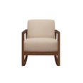 thumbnail image 2 of Modern Nursery Rocking Chair with Hardwood Frame,Soft Upholstery Rocker Accent Chair with Plush Cushion,Comfy Armchair for Living Room Bedroom,Brown, 2 of 5