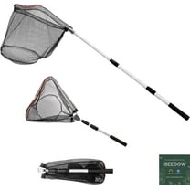 IBEEDOW Fishing Net Long Handle, Fish Landing Net with Telescopic Pole Handle, Collapsible Fishing Nets for Kids Adults in Saltwater Freshwater, Extend to 40-51 Inches