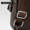 thumbnail image 3 of Kwuty Genuine Leather Sling Crossbody Bag,Fashion Chest,Casual Shoulder Bag for Men Women Work Travel Cycling（Brown）, 3 of 6