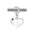 thumbnail image 2 of Bling Jewelry Womens Initial Alphabet Bead Charm with Emerald Crystal Heart for European Bracelet, 2 of 4