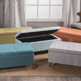 thumbnail image 4 of Home Decor | Tufted Ainsley Button Storage Ottoman Bench with Hinged Lid for Living Room & Bedroom, Solid Wood Leg, 4 of 10