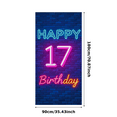 thumbnail image 3 of Neon Style 17th Birthday Banner Background Backdrop Party Supplies Birthday Decoration Photography Props Birthday Party Decor Happy Birthday Decorations, 3 of 7