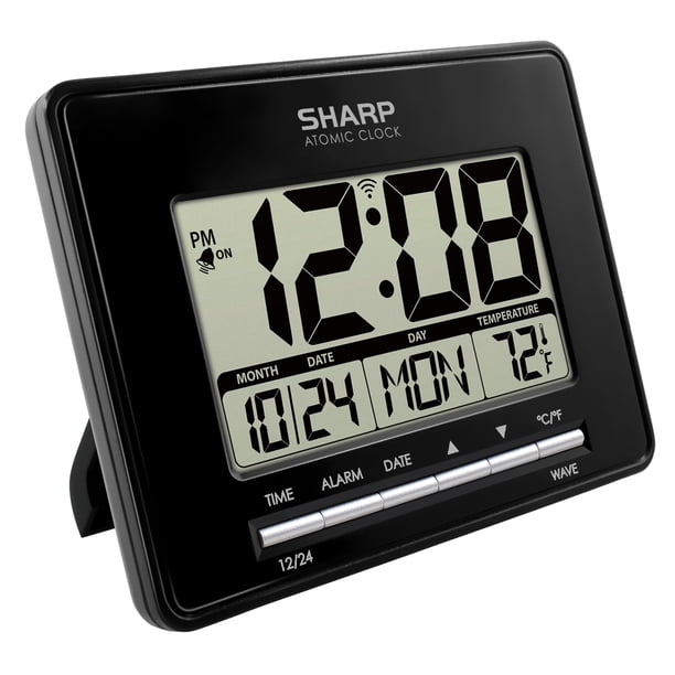 Reloj de escritorio Atomic Sharp SPC932 con ajuste automático y retroiluminación