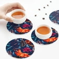 thumbnail image 7 of Gaeub Tropical Flower Print 6 Pcs Leather Coasters for Drinks ,Drink Coasters Sets,Drink Table Cup Coasters for Living Room Kitchen Coffee Decor,Round Shape, 7 of 7