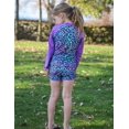 thumbnail image 4 of Aideaone Girls Rash Guard Swimsuit Long Sleeve Bathing Suit 2-Piece Set 3-10 Years, 4 of 6