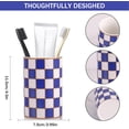 thumbnail image 2 of CATPAN Checkered Bathroom Toothbrush Holder, Bathroom Black and White Ceramic Toothbrush Holder, Modern Toothbrush Box, Used for Bathroom countertop Storage Rack, Checkered Bathroom Decoration (Blue), 2 of 18