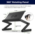 thumbnail image 5 of Adjustable Laptop Cooling Stand with Dual Fans & USB Ports – WorkEZ Executive Foldable Aluminum Laptop Desk for Bed, Couch & Office, Ergonomic Riser for Laptops up to 17”, 5 of 9