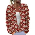 thumbnail image 3 of Cutuoiiu Christmas Women's Cardigan Long Sleeve Cute Printed Casual Jacket Gifts, 3 of 6