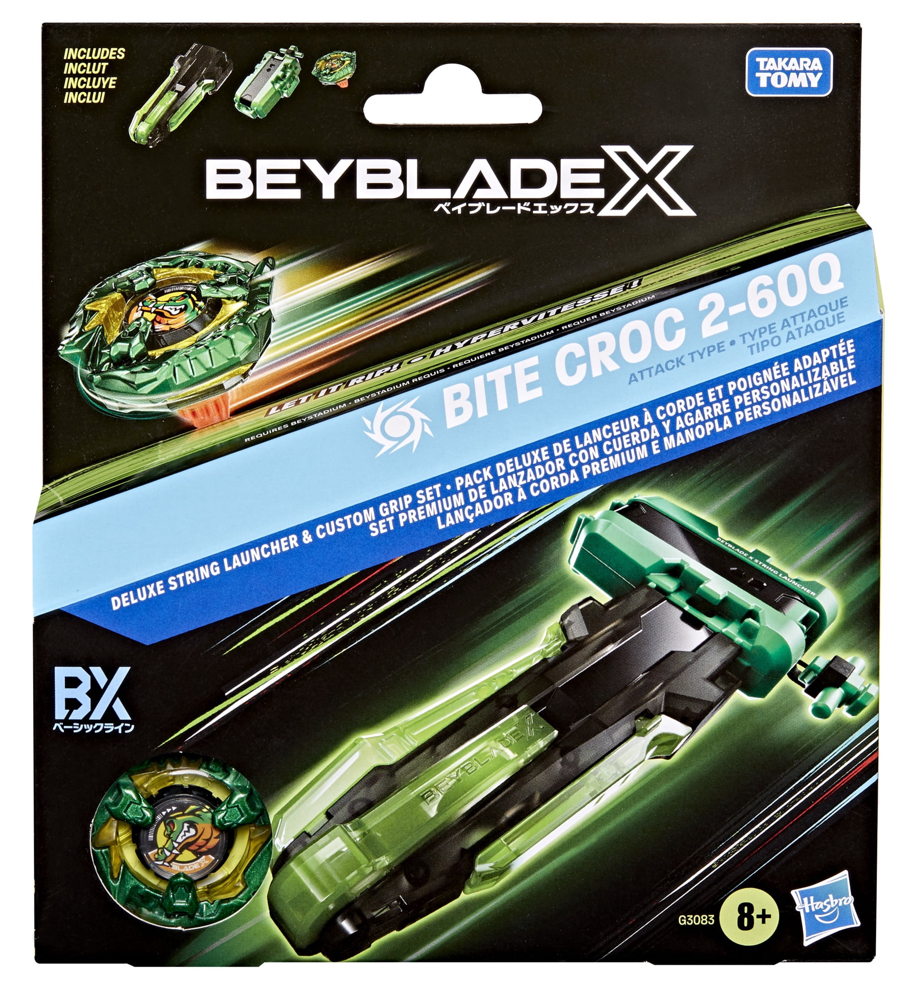 Beyblade X Deluxe String Launcher, Custom Grip & Top Set