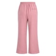 thumbnail image 4 of Lullu Girls Pants Kids Summer Casual Beach Loose Long Trousers with Pockets, Pink, Sizes 5-14, 4 of 8