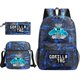 thumbnail image 1 of Conjunto de tres piezas de mochilas escolares para estudiantes masculinos y femeninos, estuche para lápices del Campus, bolsas de lona, mochila de gran capacidad, 1 of 4