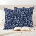 thumbnail image 3 of Navy Blue Spring Floral Outdoor Waterproof Pillow Covers, Modern Abstract Art Farmhouse Decorative Square Throw Pillowcase Sofa Cushion Sham for Patio/Couch/Chair, 18"x18" 2 Pack, 3 of 8