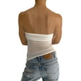 thumbnail image 4 of Douhoow Tube Top for Women Strapless Slim Fit Solid Shirts See Through Sheer Mesh Bandeau, 4 of 9