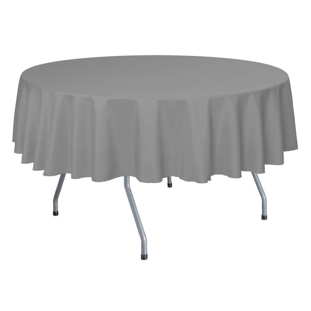 Ultimate Textile (2 Pack) 84-Inch Round Polyester Linen Tablecloth - for Wedding Restaurant or Banquet use Silver