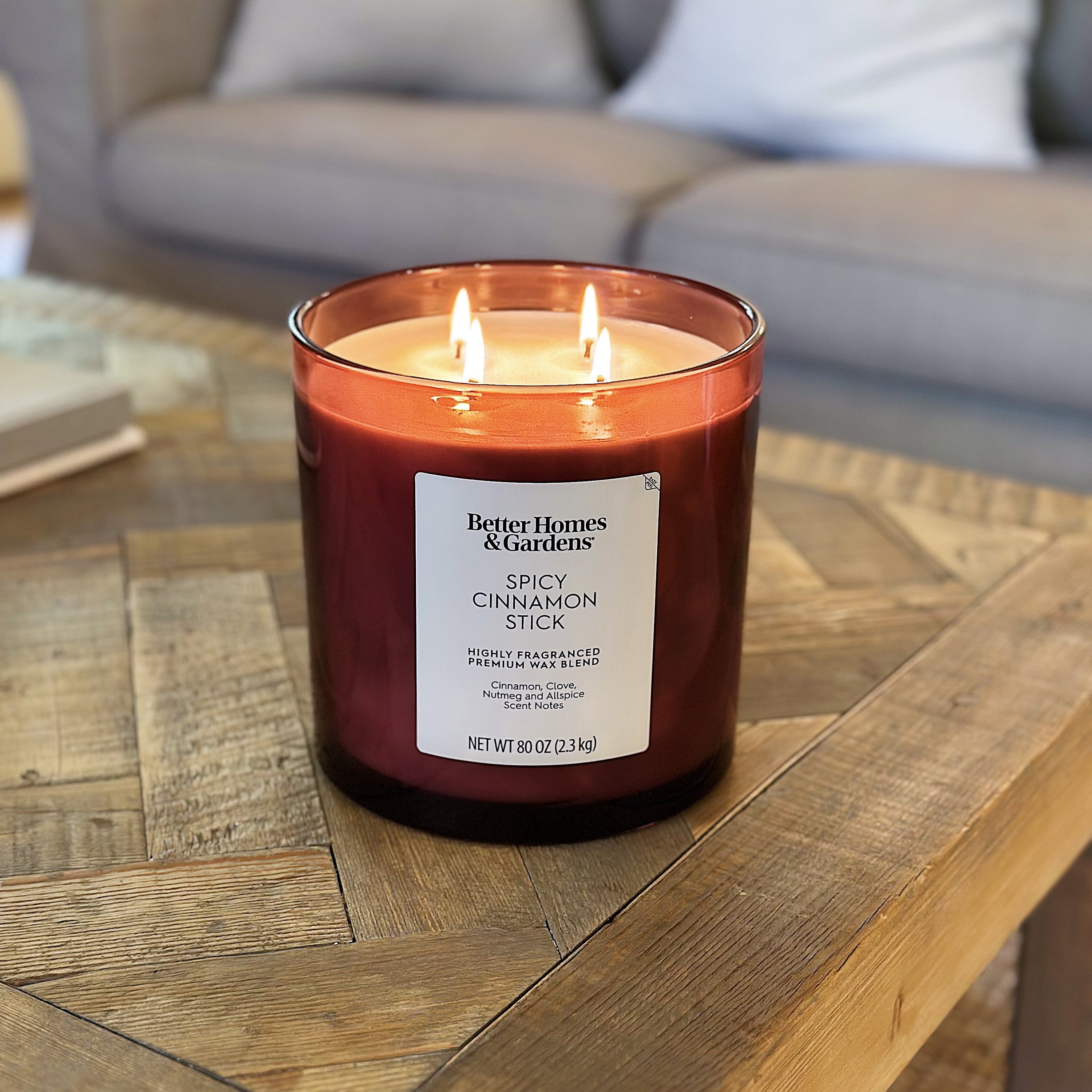 Better Homes & Gardens Spicy Cinnamon Sticks Scented 4-Wick 80oz (2.26 kg) Large Oversized Jar Candle